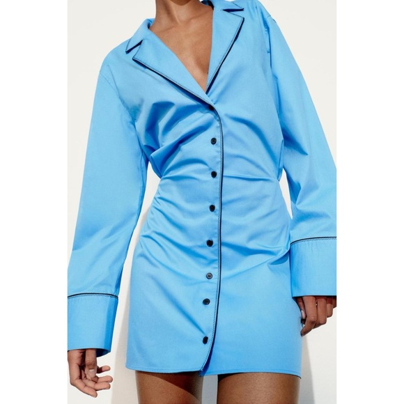 Size Medium | Zara | NWT Long Sleeve Trench Dress - Picture 5 of 14